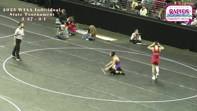 Aspen Tritz wins first round match at Kohl Center for Red Raiders