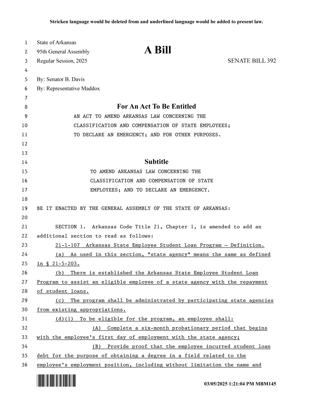 Arkansas Senate passes SB392 addressing key administrative roles