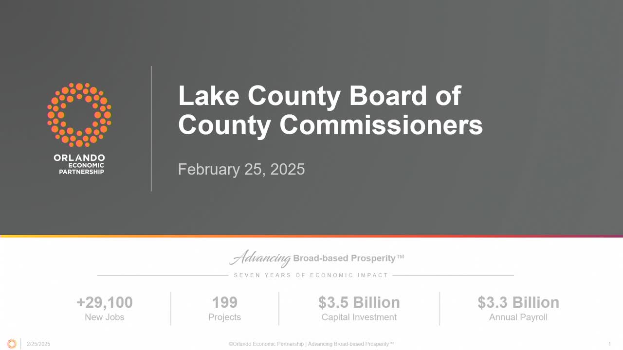 Lake County Economic Outlook Highlights Population Growth and Employment Trends