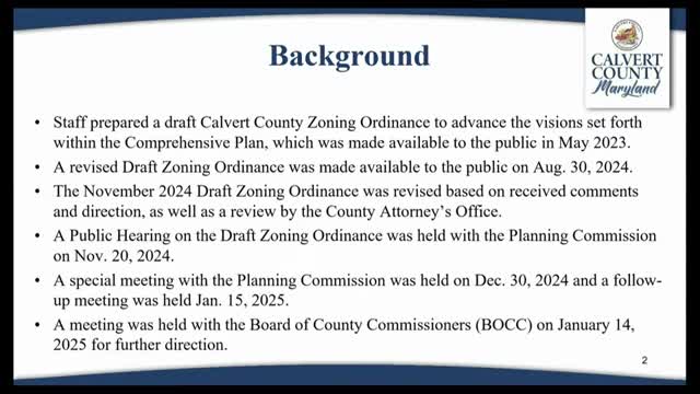 Planning Commission approves new zoning ordinance with reduced density in Calvert County