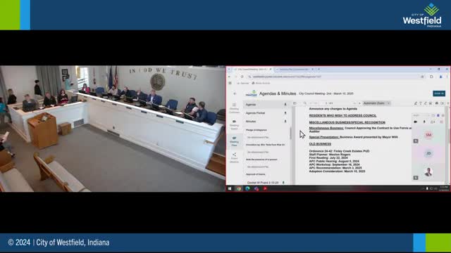 Westfield City Council considers Finley Creek Estates PUD for 60 new homes