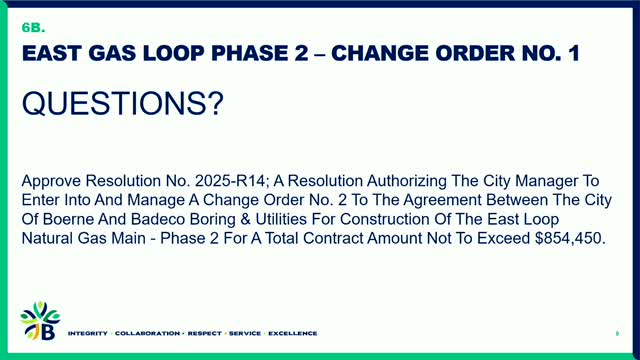 Boerne City Council approves $854K gas main construction agreement with VITCO Boring