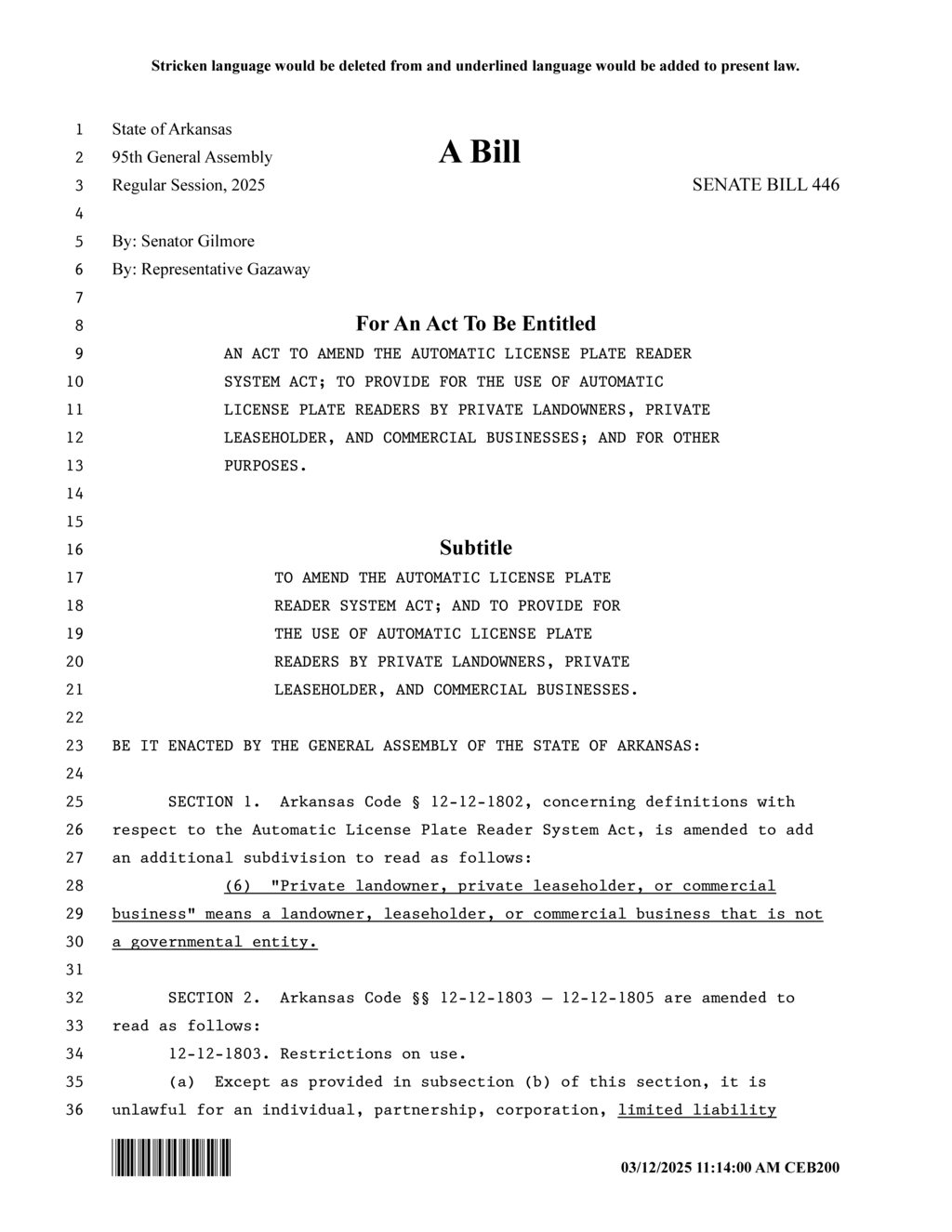 Legislation mandates transparent data practices for automatic license plate readers