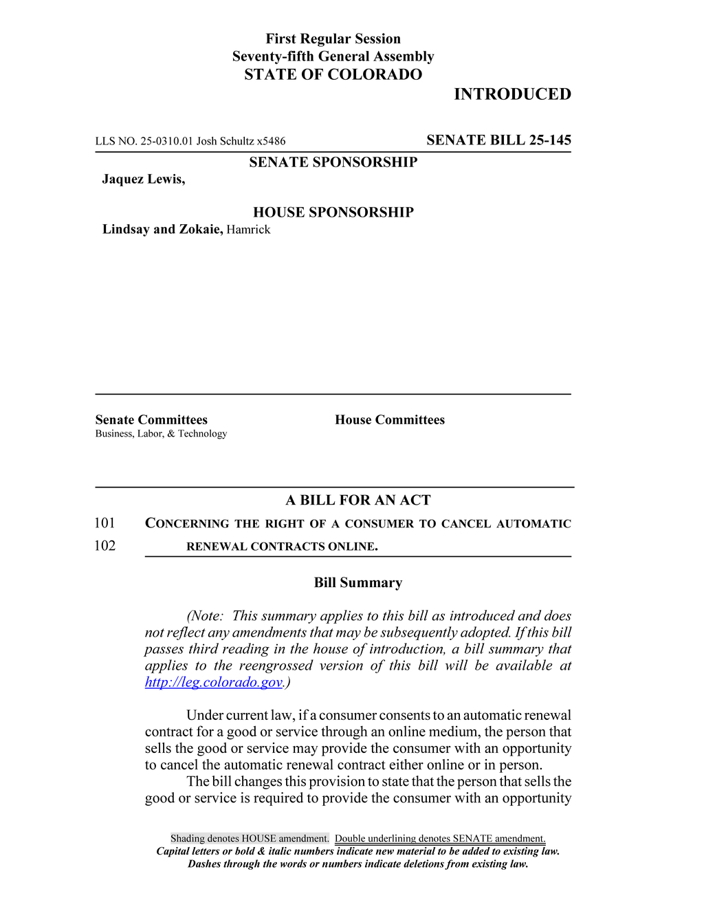 Colorado enacts law for easy online cancellation of automatic renewal contracts