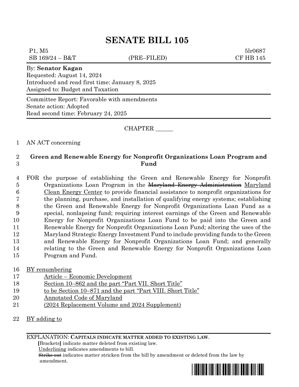 Senate Bill 105 offers no-interest loans for nonprofit energy efficiency projects
