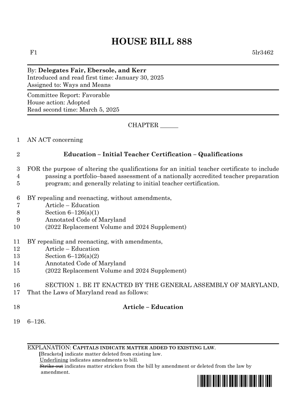 Maryland House Bill 888 enacts new teaching certification requirements starting July 2025