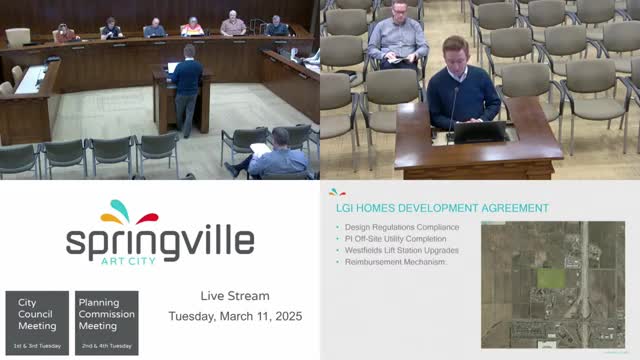 Springville City Council approves development agreement for LGI Homes project in Lakeside Landing