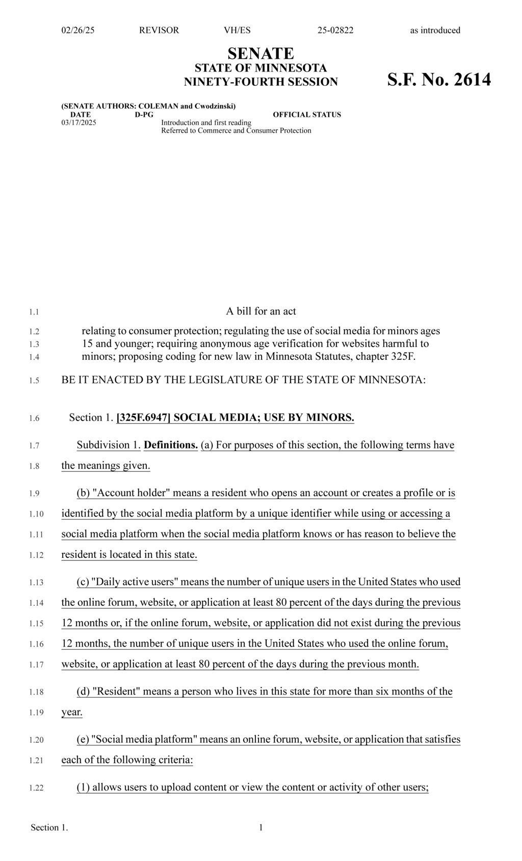 Minnesota legislators propose bill for social media regulations for minors
