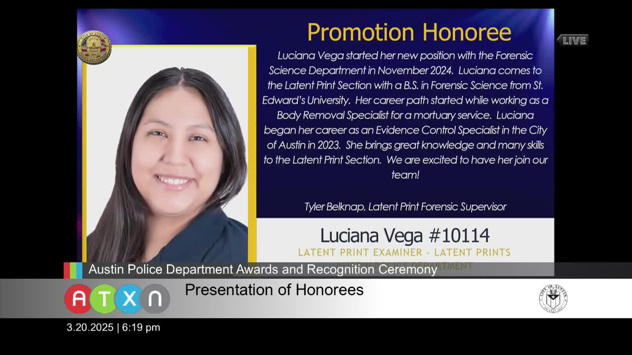 Luciana Vega joins Austin's forensic science department as latent print specialist
