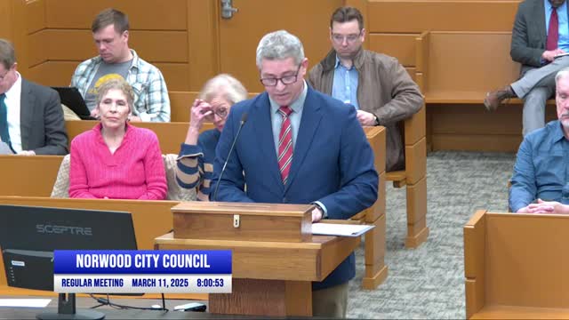 Norwood mayor Victor Schneider proposes task group for CRA agreements and school funding