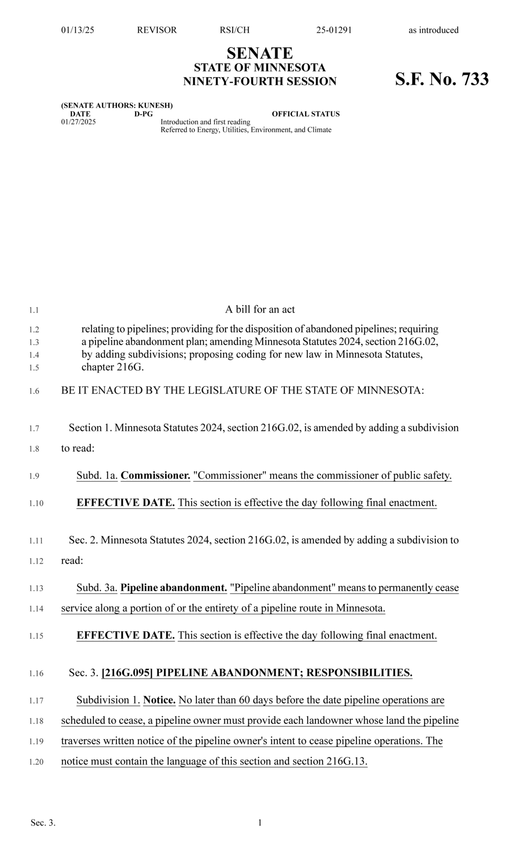 Minnesota approves new pipeline abandonment regulations and landowner responsibilities