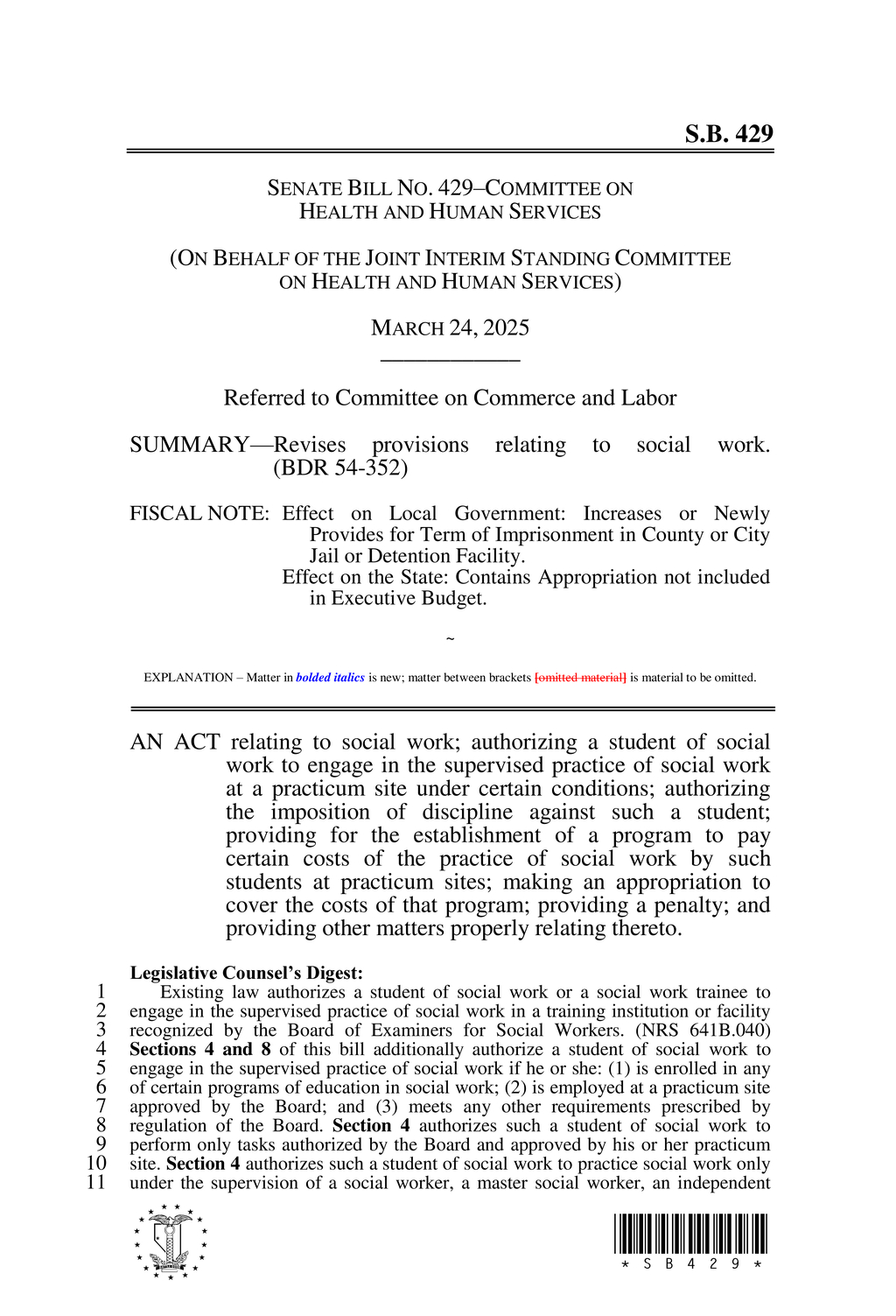 Nevada amends disciplinary actions for social work license violations