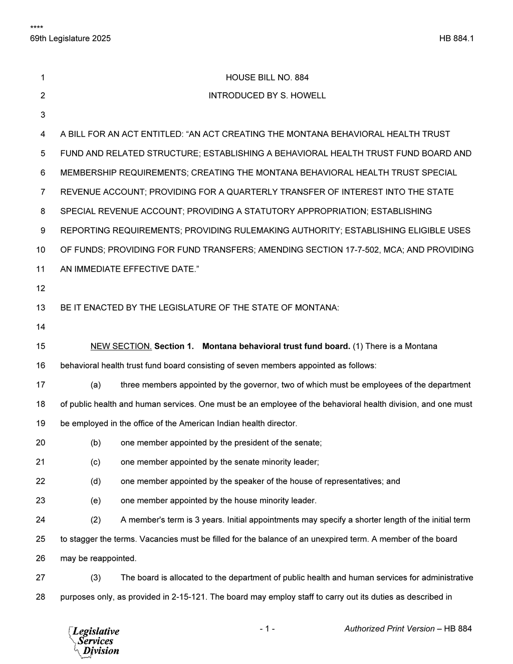 Montana Legislature establishes Behavioral Health Trust Fund and oversight board