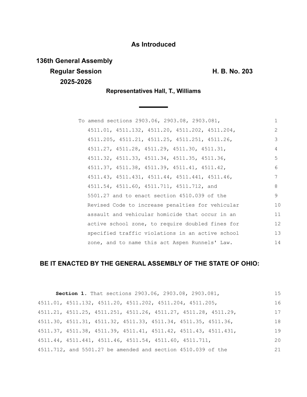 Ohio legislature reviews penalties for aggravated vehicular homicide and repeat offenders