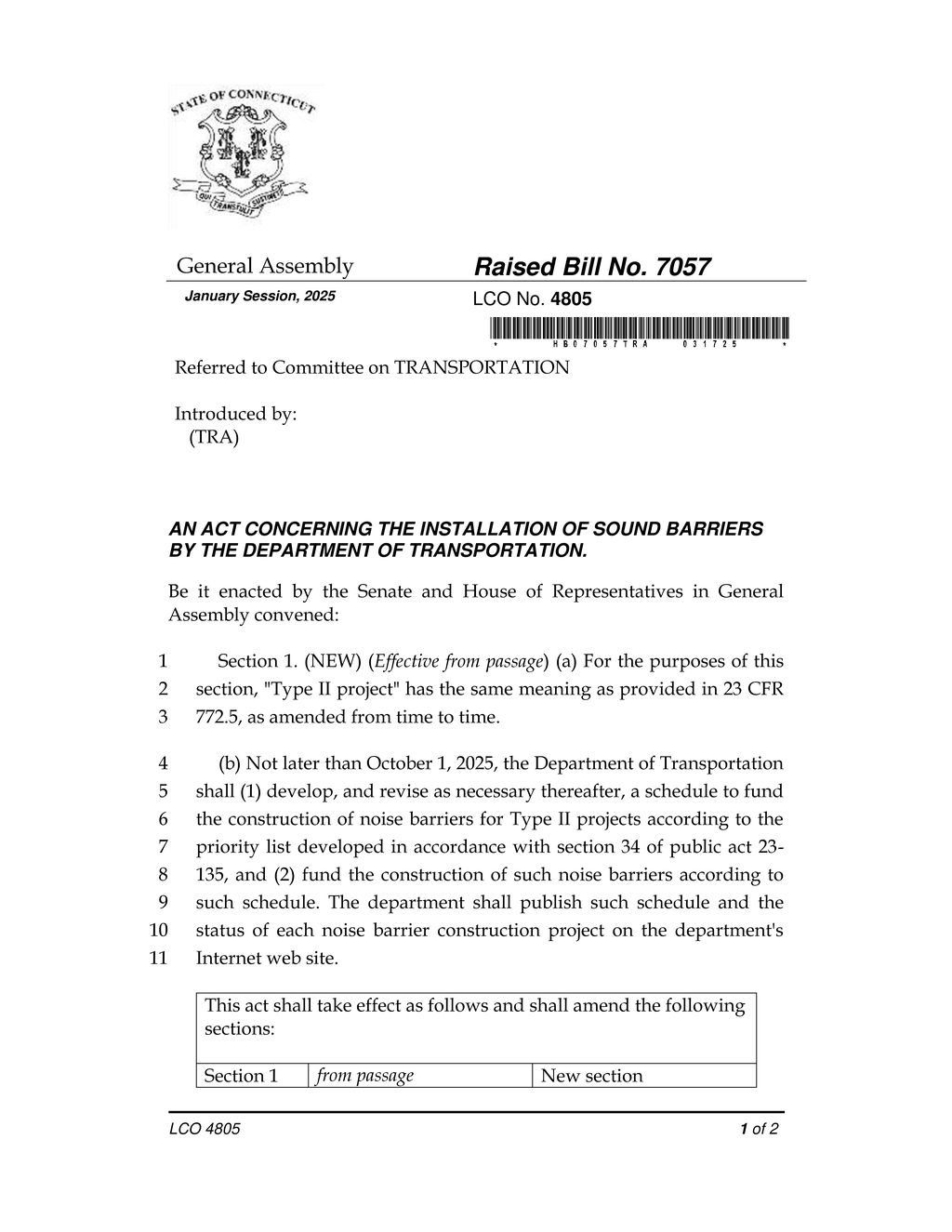 Connecticut DOT to implement noise barrier installation schedule by October 2025