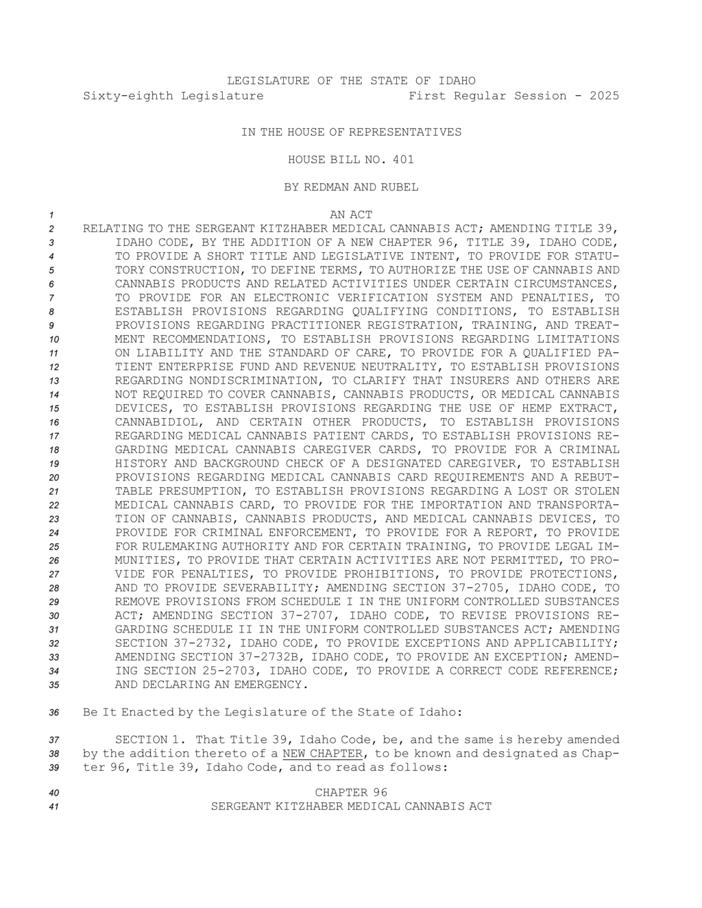 Idaho law grants medical cannabis patient cards starting January 2026