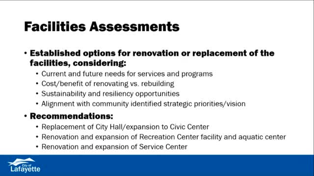 Lafayette outlines plans for new civic center and expanded recreation facilities