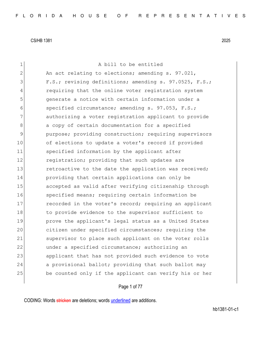 Florida House approves amendments for federal jury selection process