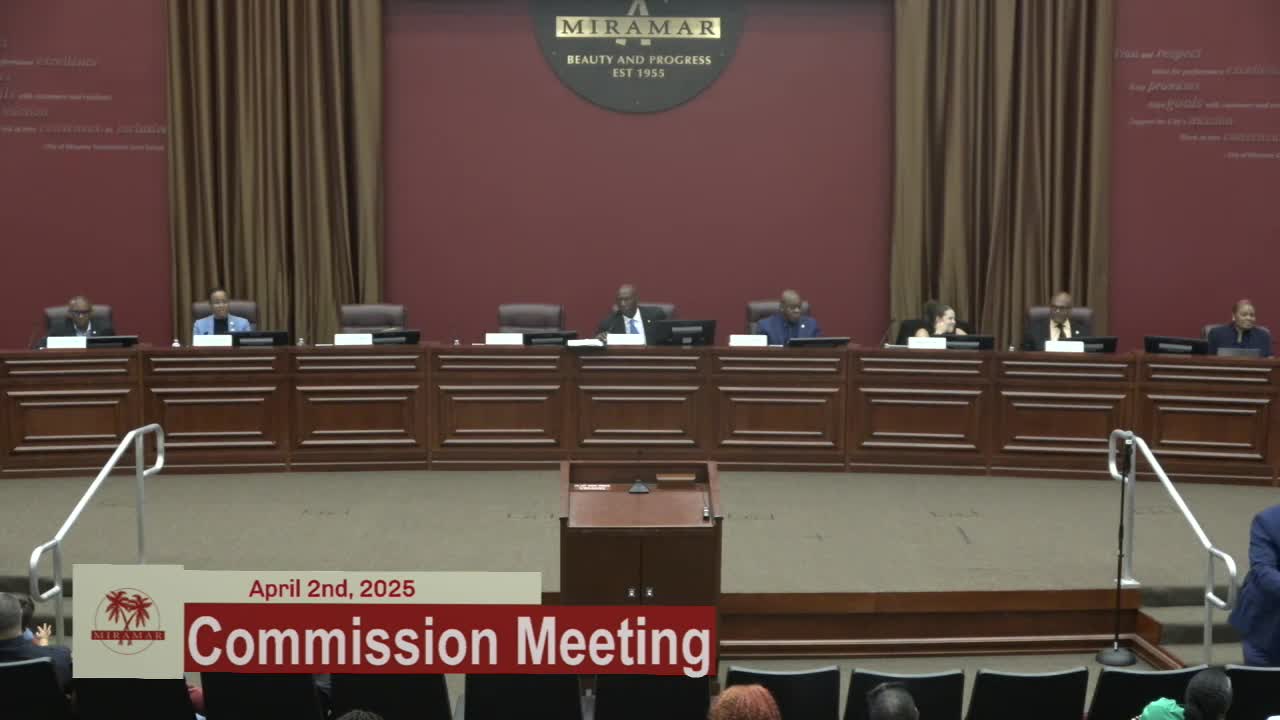 Miramar City Commission meeting addresses community participation and recognizes employee losses