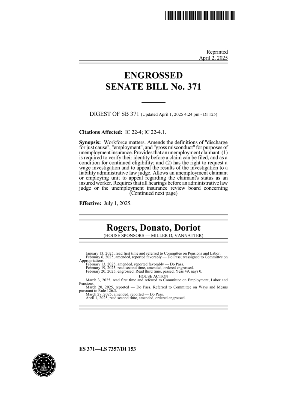 Indiana adds new extended unemployment benefit regulations effective July 2025