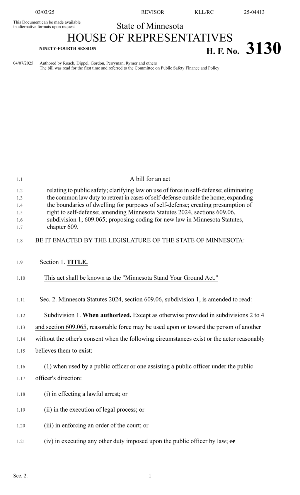 New self-defense law presumes immunity for use of deadly force effective August 2025