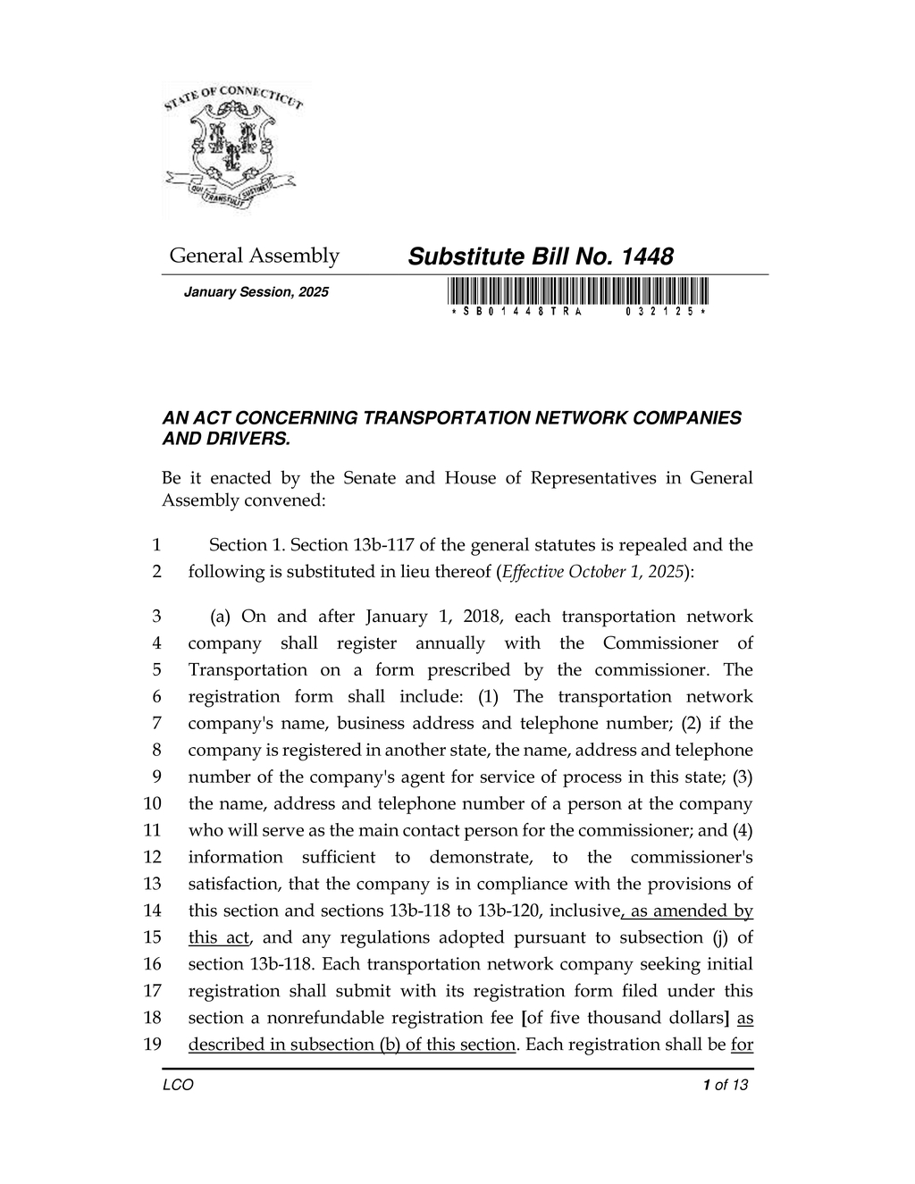 Legislature sets new registration fees for transportation network companies