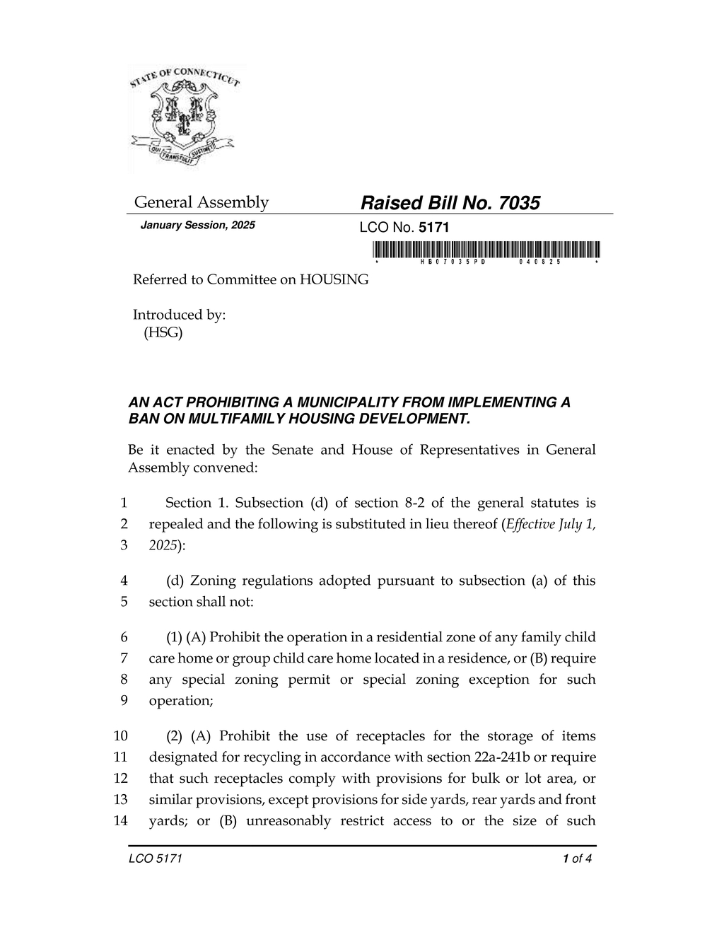 Connecticut raises standards for multifamily housing and cottage food operations