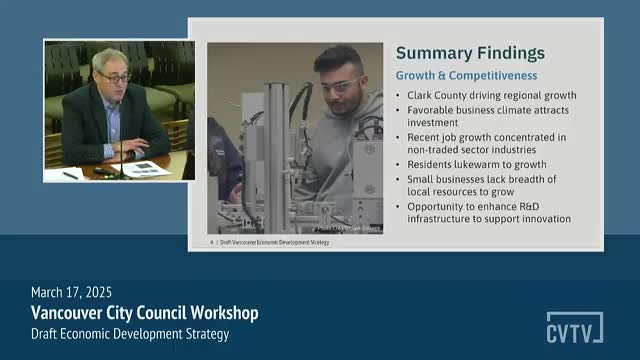 Vancouver City Council unveils economic development strategy targeting job growth and equity