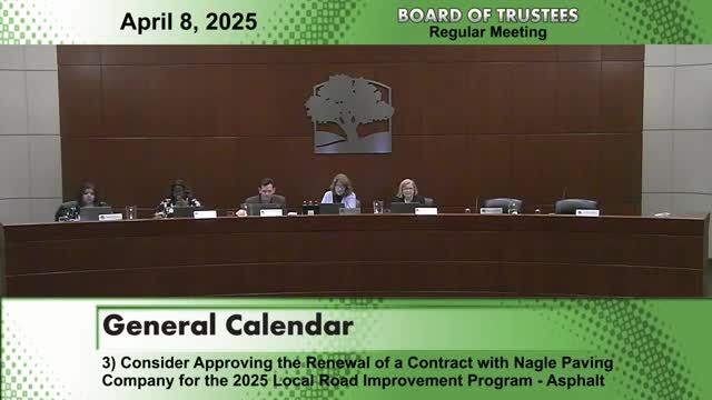 Canton Township approves $574K for local road improvement with Nagel Paving Company