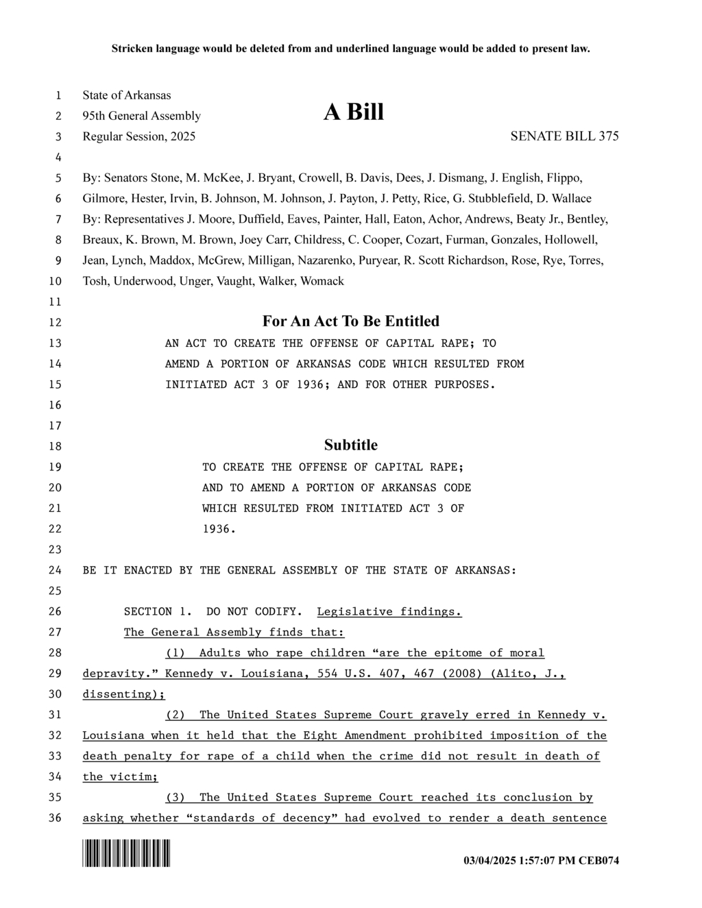 Arkansas General Assembly amends death penalty sentencing guidelines
