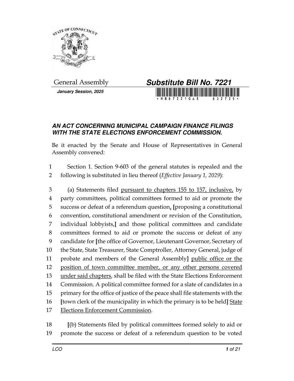 Connecticut establishes candidate committee guidelines for state representative elections