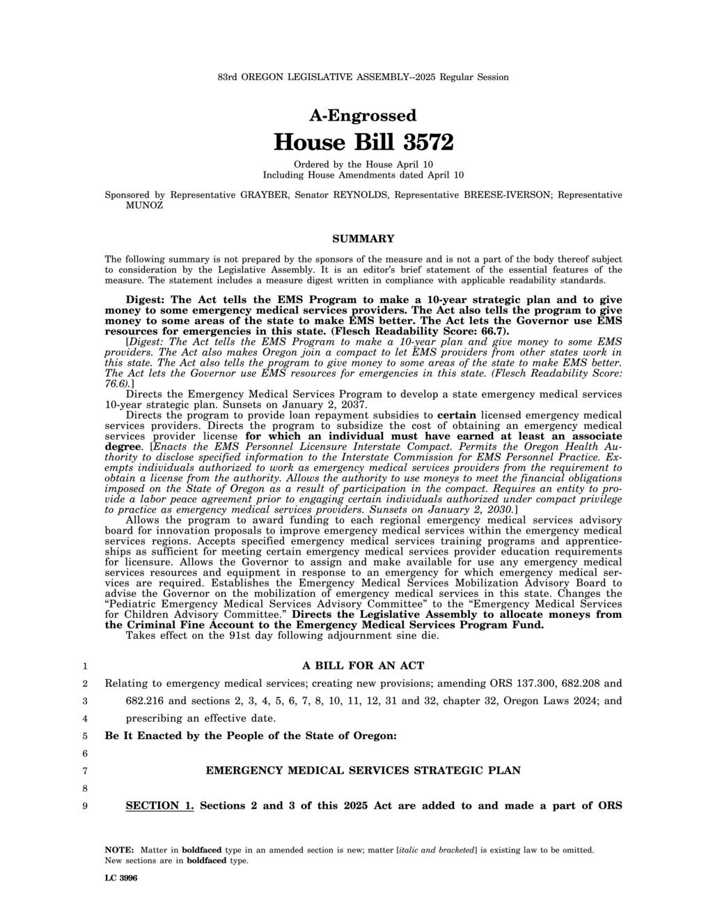 Oregon Health Authority updates licensing rules for emergency medical services providers