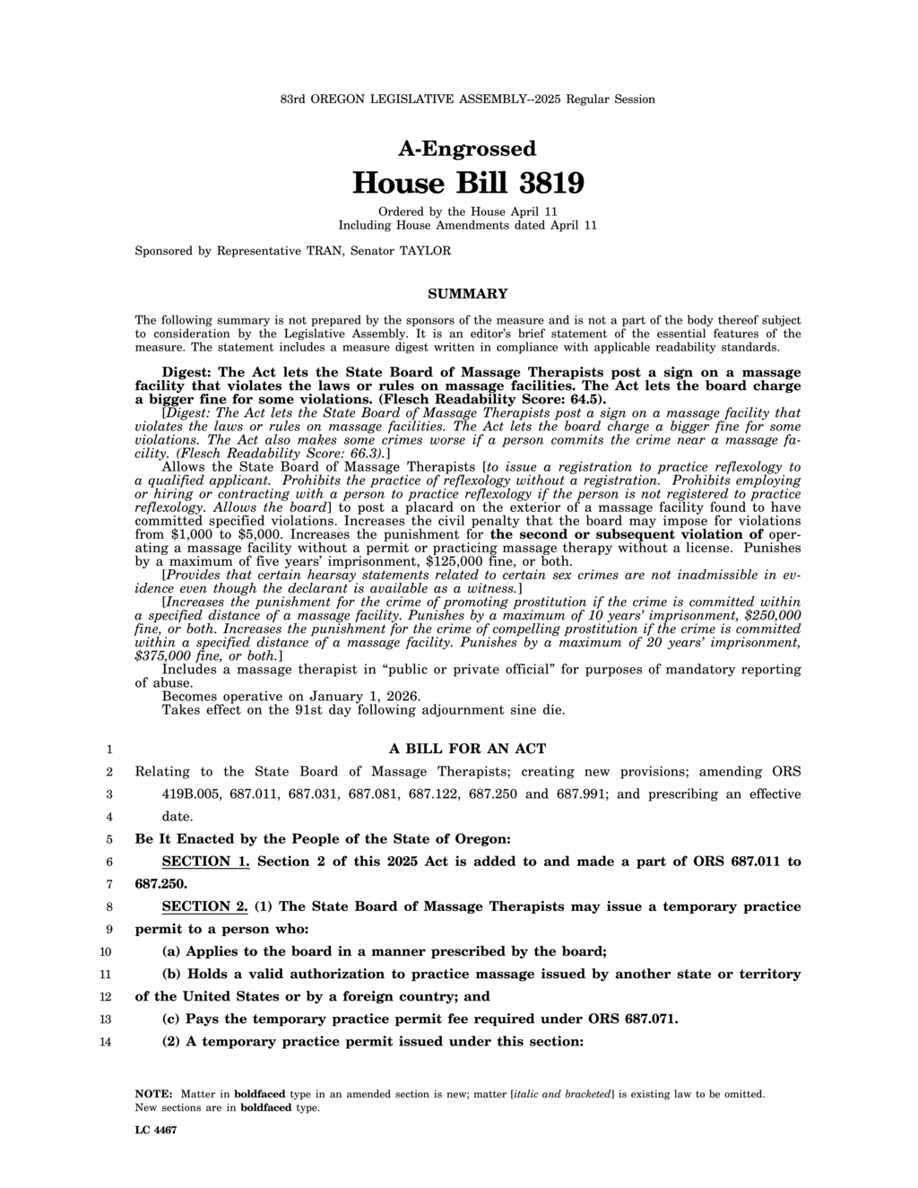 Oregon Board of Massage Therapists increases penalties for unlicensed practitioners