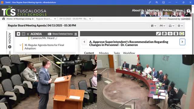 Tuscaloosa School Board approves McGraw Hill for 2025 science textbook adoption