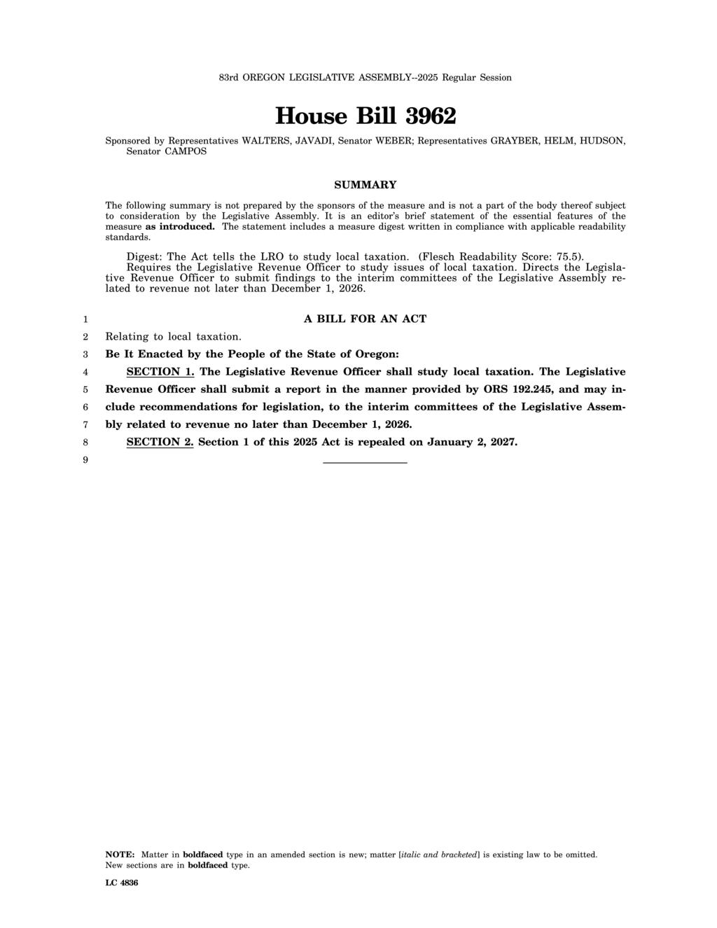 Oregon legislators initiate study on local taxation for revenue recommendations