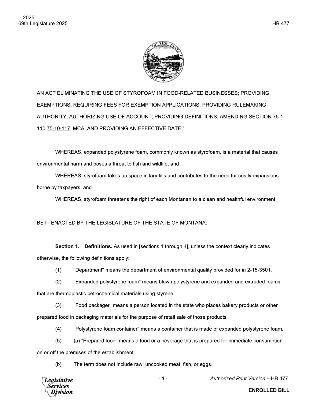 Montana legislators propose ban on Styrofoam in food businesses