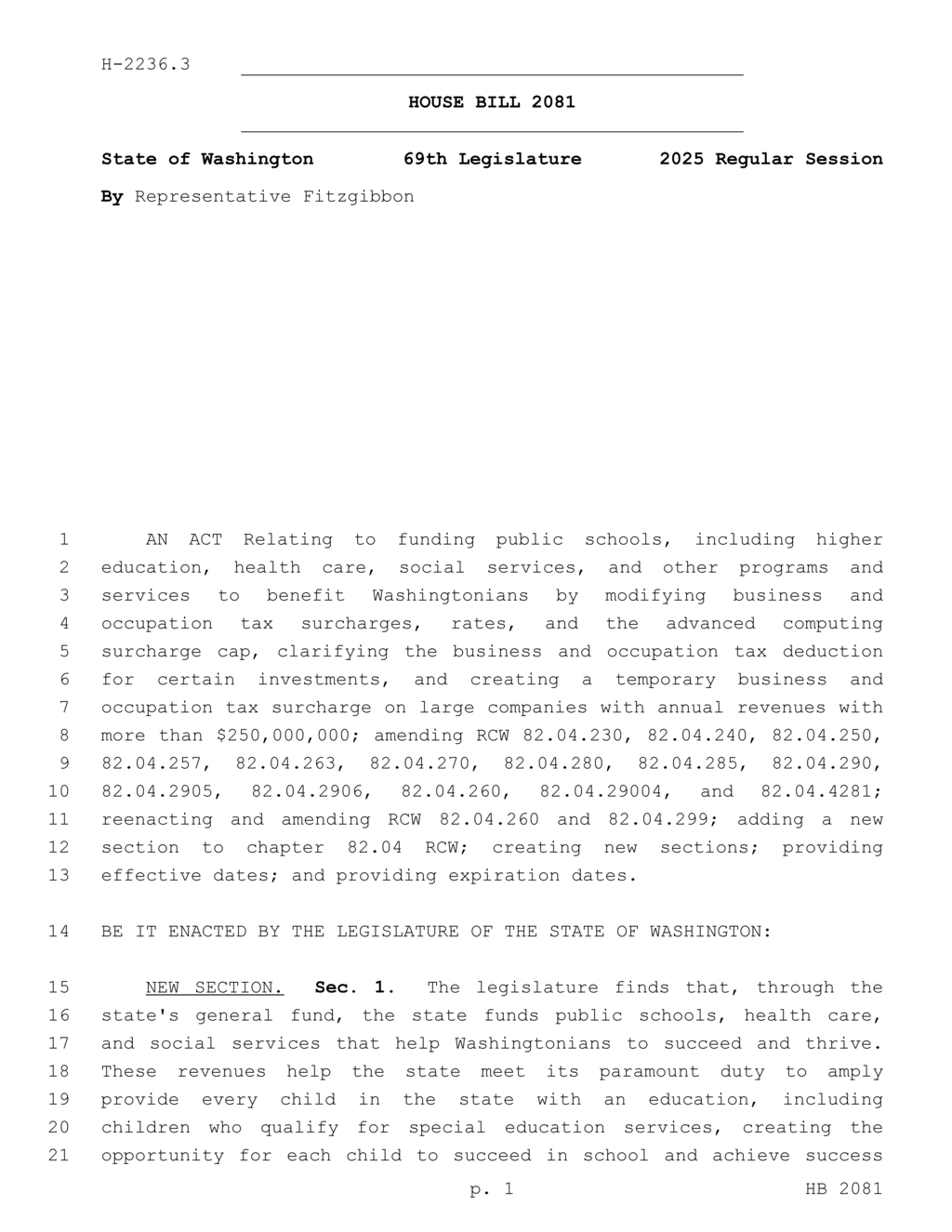 Washington state revises tax rates for various businesses including travel and agriculture
