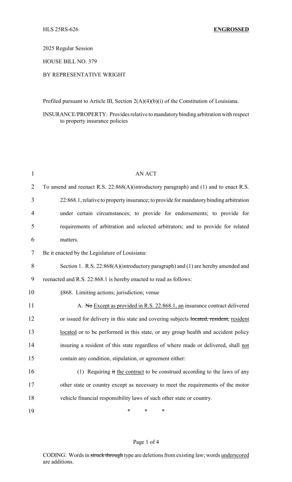 Representative Wright introduces binding arbitration bill for Louisiana property insurance