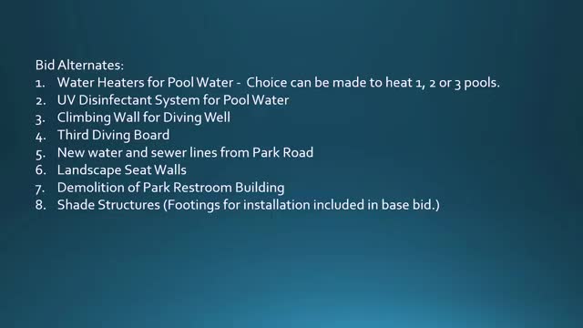 City Council approves pool renovation bids including heating and UV disinfectant options