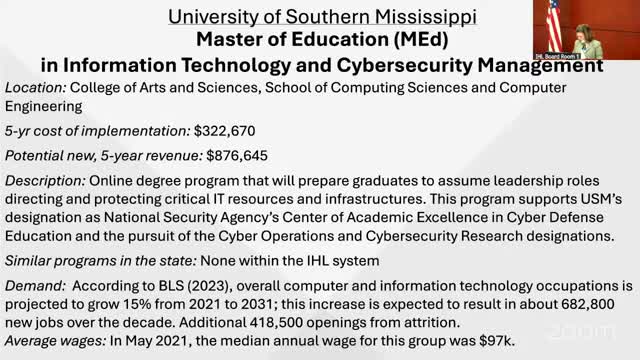 University of Southern Mississippi proposes new cybersecurity and nursing degree programs