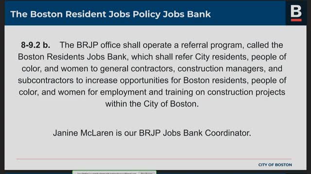 Boston's BRJP Jobs Bank program enhances contractor referrals and workforce diversity