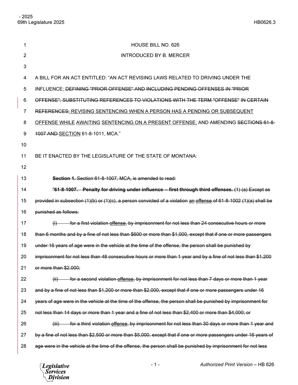 Montana Legislature approves stricter DUI penalties under HB 626
