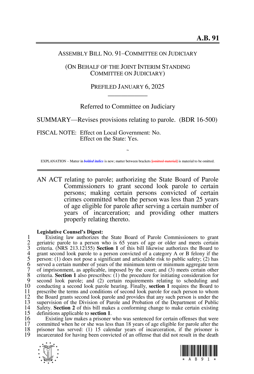 Nevada updates parole laws on domestic violence and sexual offenses