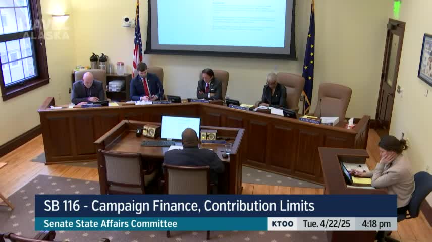 Alaska Senate considers SB 116 to limit campaign contributions and enhance electoral integrity
