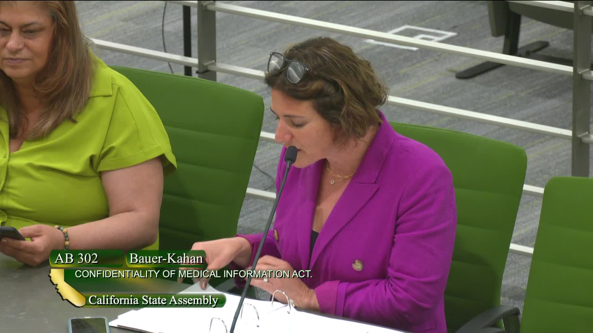 Tracy Rosenberg advocates for AB 302 protecting medical privacy in California