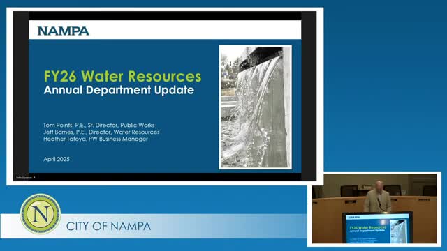 Nampa Water Resources team presents $79M budget and infrastructure plans