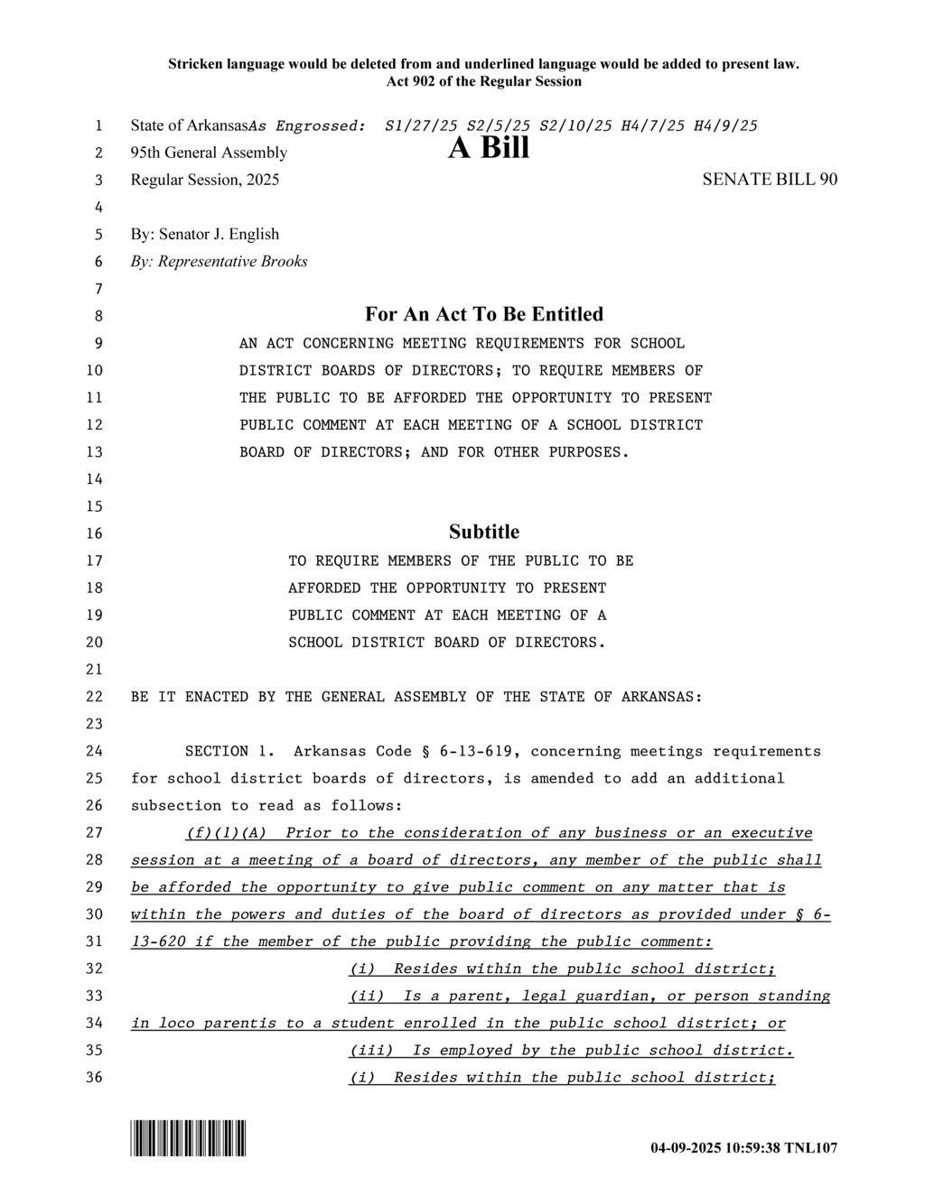 Arkansas lawmakers approve public comment requirement for school district board meetings