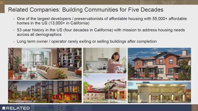 Company highlights 13000 affordable housing units built in California over decades