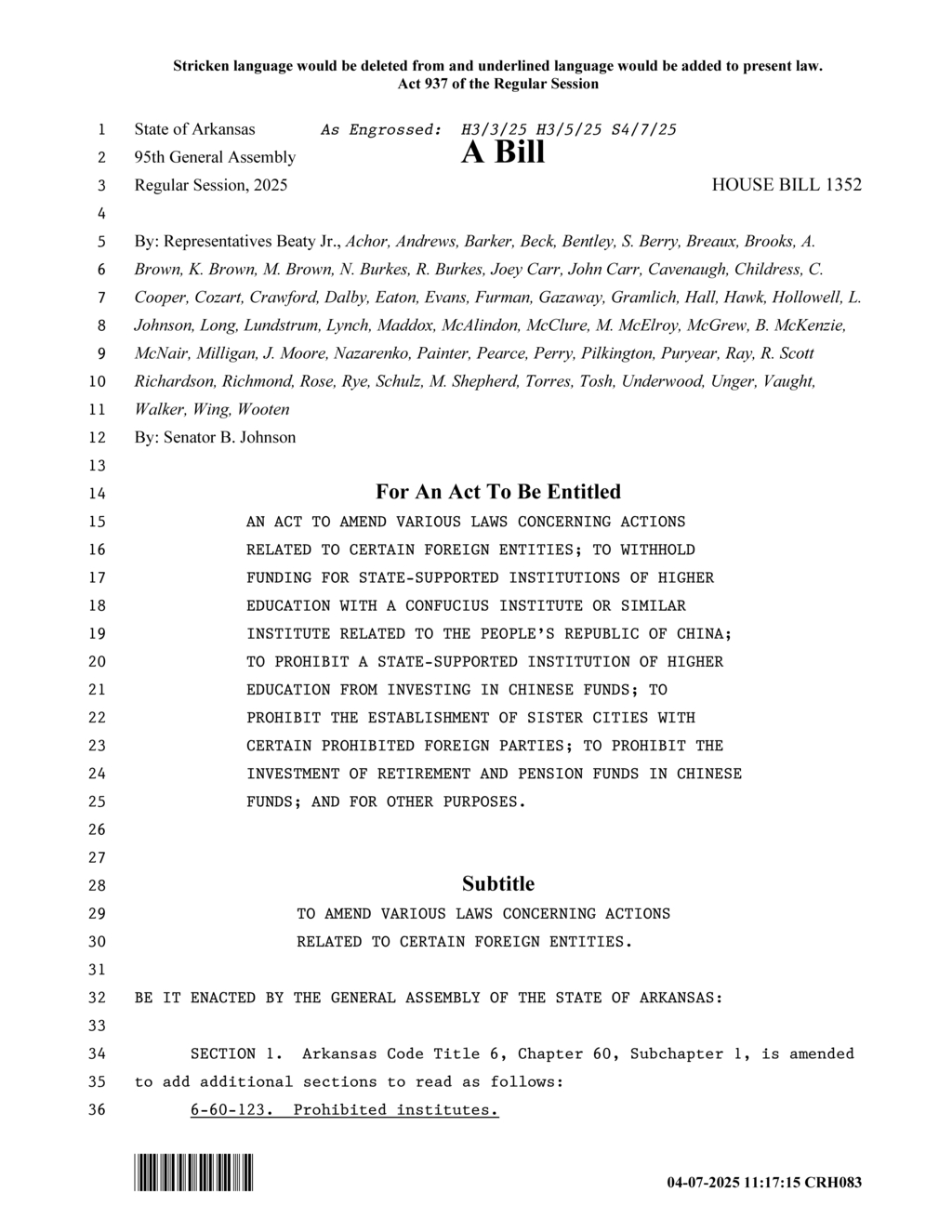 State legislators prohibit public investments in Chinese companies under new bill