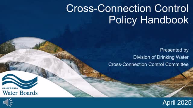 California Water Board unveils Cross Connection Control Policy Handbook for public water systems